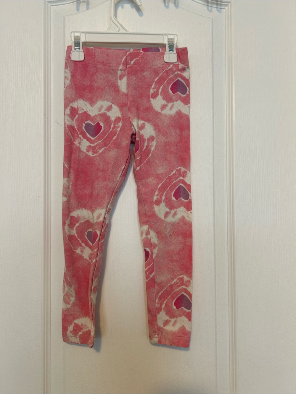 Carter's Coral Pink Heart Tie-Dye Leggings